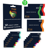 RFID Blocking Sleeves 15pcs with Color Coding, Identity Theft Prevention for Travel , Navy blue Pattan Australia