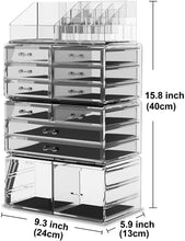 Load image into Gallery viewer, Makeup Cosmetic Organizer Storage Drawers,  Display Boxes Case with 12 Drawers (Clear)
