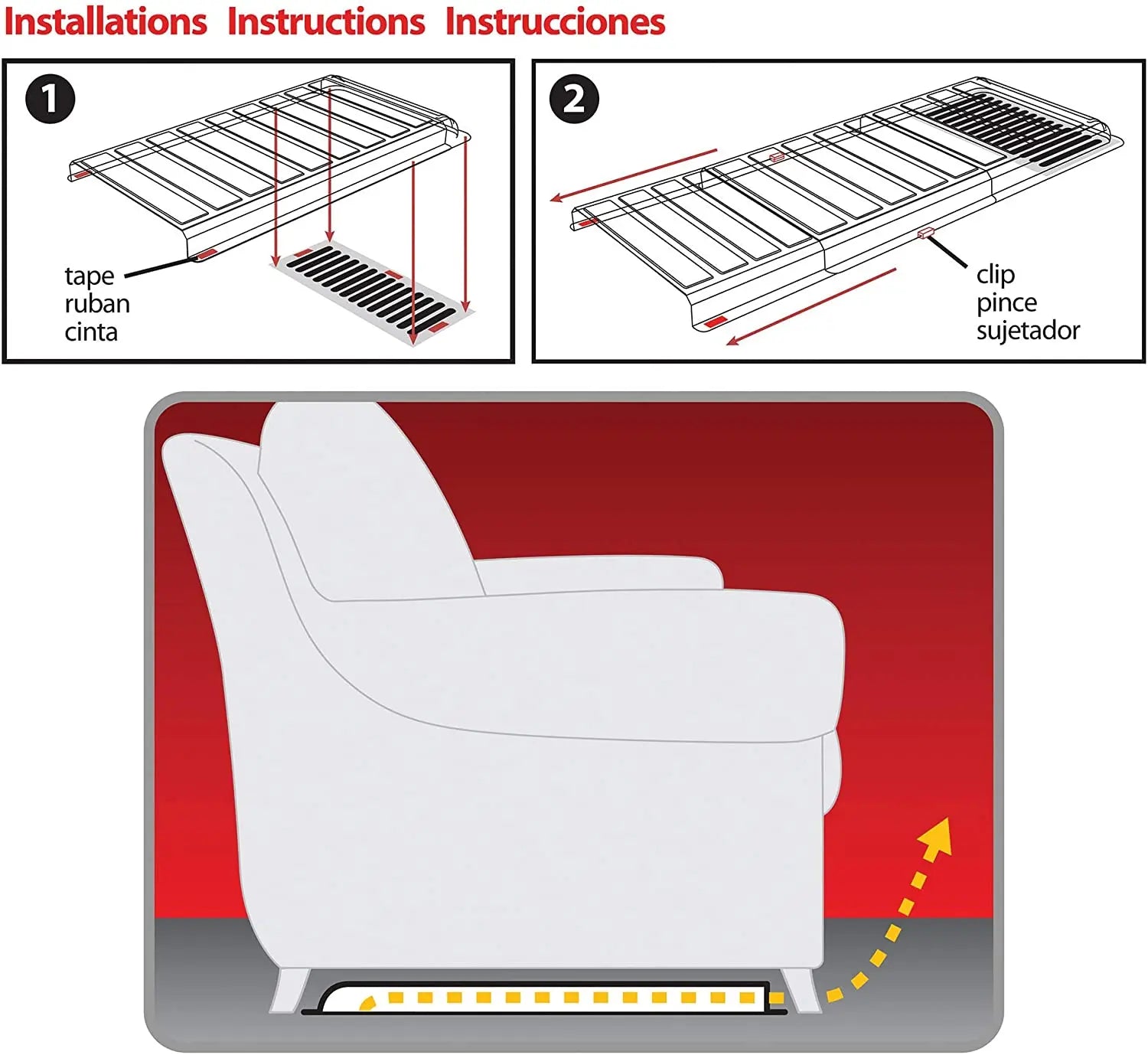 Under Furniture Air Deflector, Extender, Linking Clips and Tape Included Pattan Australia