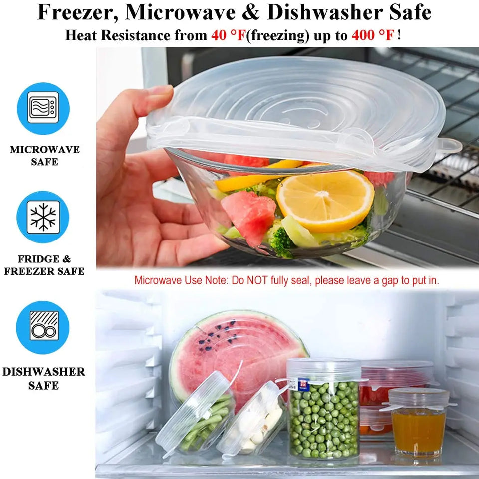 Pack of 12 Sizes, BPA Free, Silicone Reusable Container Lids to Fit All Shape of Containers, Flexible and Durable, Microwave and Dishwasher Safe - Blue, Green pattanaustralia