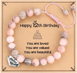 Happy Birthday Gifts for 5-25 Year Old Girls, Birthday Braided Beads Bracelet Gifts for Age 5 to 25 Daughter Granddaughter Niece