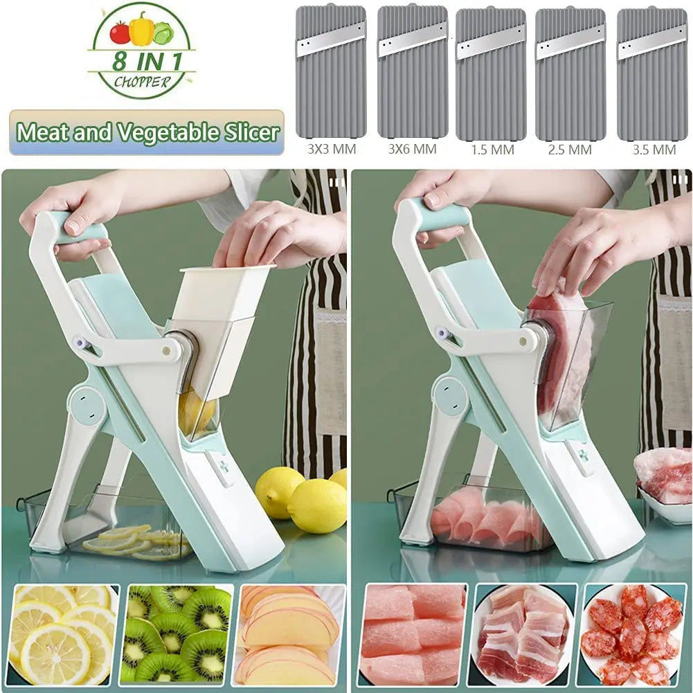 Mandoline Slicer for Meat and Vegetables, Adjustable Blades Thickness Kitchen Safe Pattan Australia