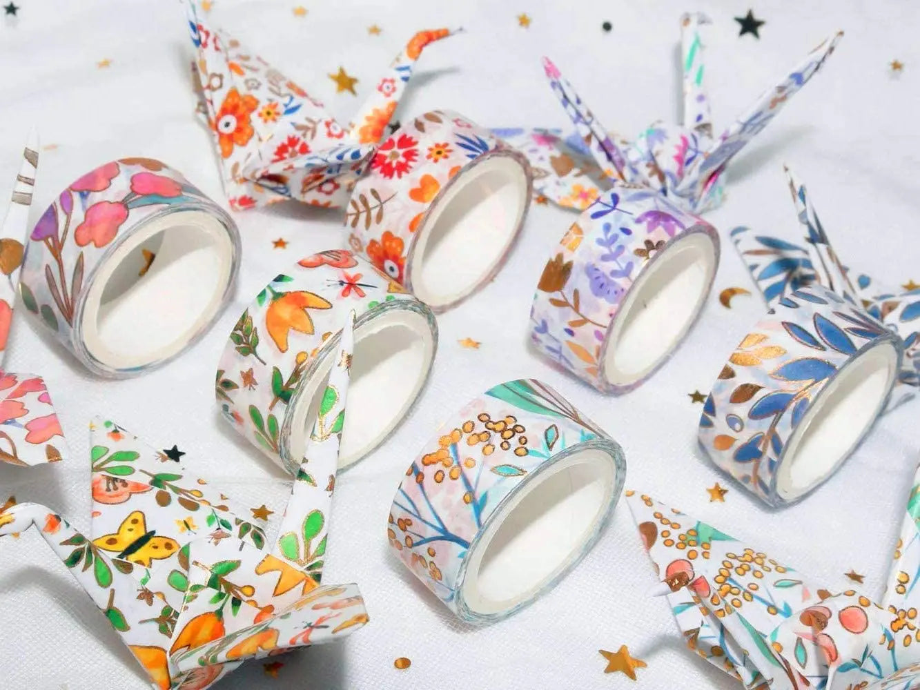 YUBX Flower Gold Washi Tape Set VSCO Foil Decorative Tape for DIY Crafts Pattan Australia