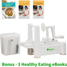 Load image into Gallery viewer, Premium 5 Blade Zucchini and Vegetable Spiral Slicer, Heavy Duty Suction Base with Cleaning Brush, Blade Storage
