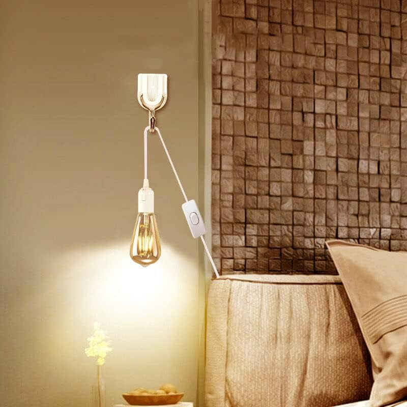 E27 LED Light Bulb Base 3M Extension Cable Cord with On/Off Switch, E26 Lamp Holder Socket AC AU Power Plug, Lights Lamp Bulb Cord for Bedroom Kitchen Plant Growth DIY Hanging Lanterns Pendant Light