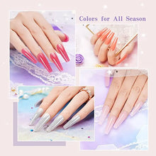 Load image into Gallery viewer, Poly Gel Nail Kit with Lamp, Pink Nude Glitter Colours Poly Nail Extension Gel Kit, Easy Quick Builder Gel with Rhinestone, Dual Forms, Complete Polygel Kit
