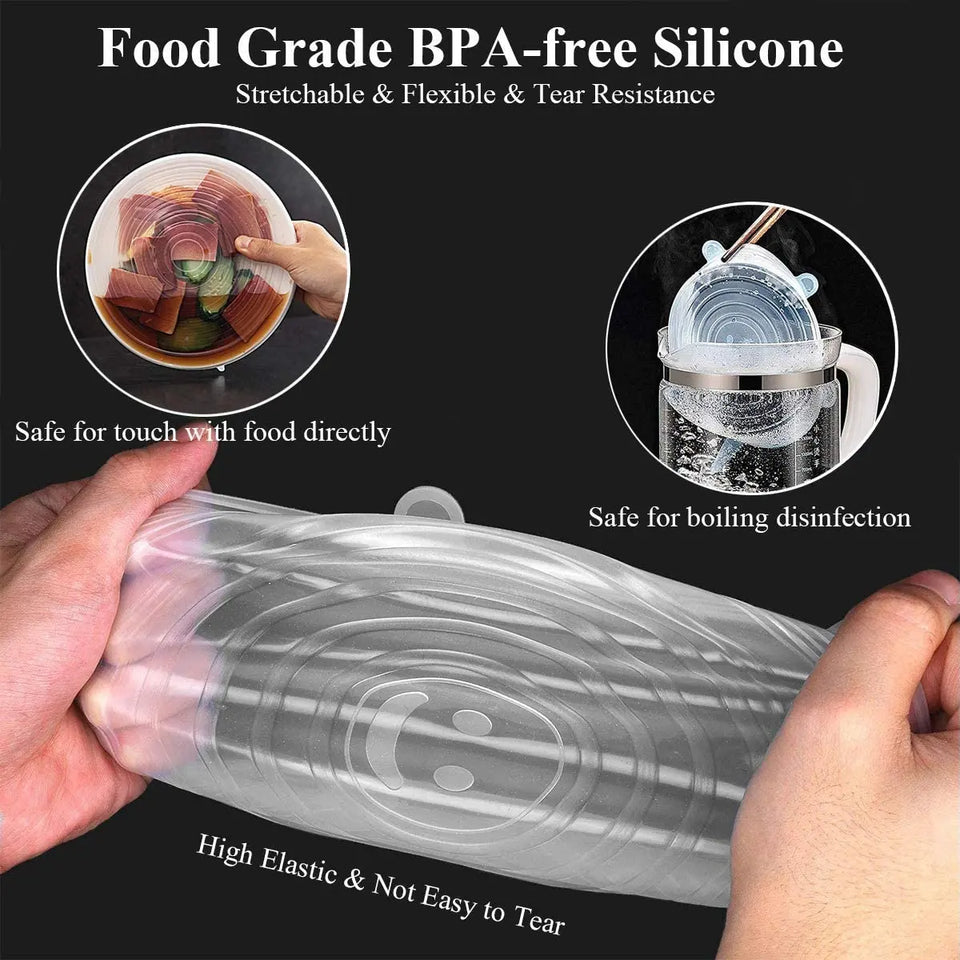 Pack of 12 Sizes, BPA Free, Silicone Reusable Container Lids to Fit All Shape of Containers, Flexible and Durable, Microwave and Dishwasher Safe - Blue, Green pattanaustralia