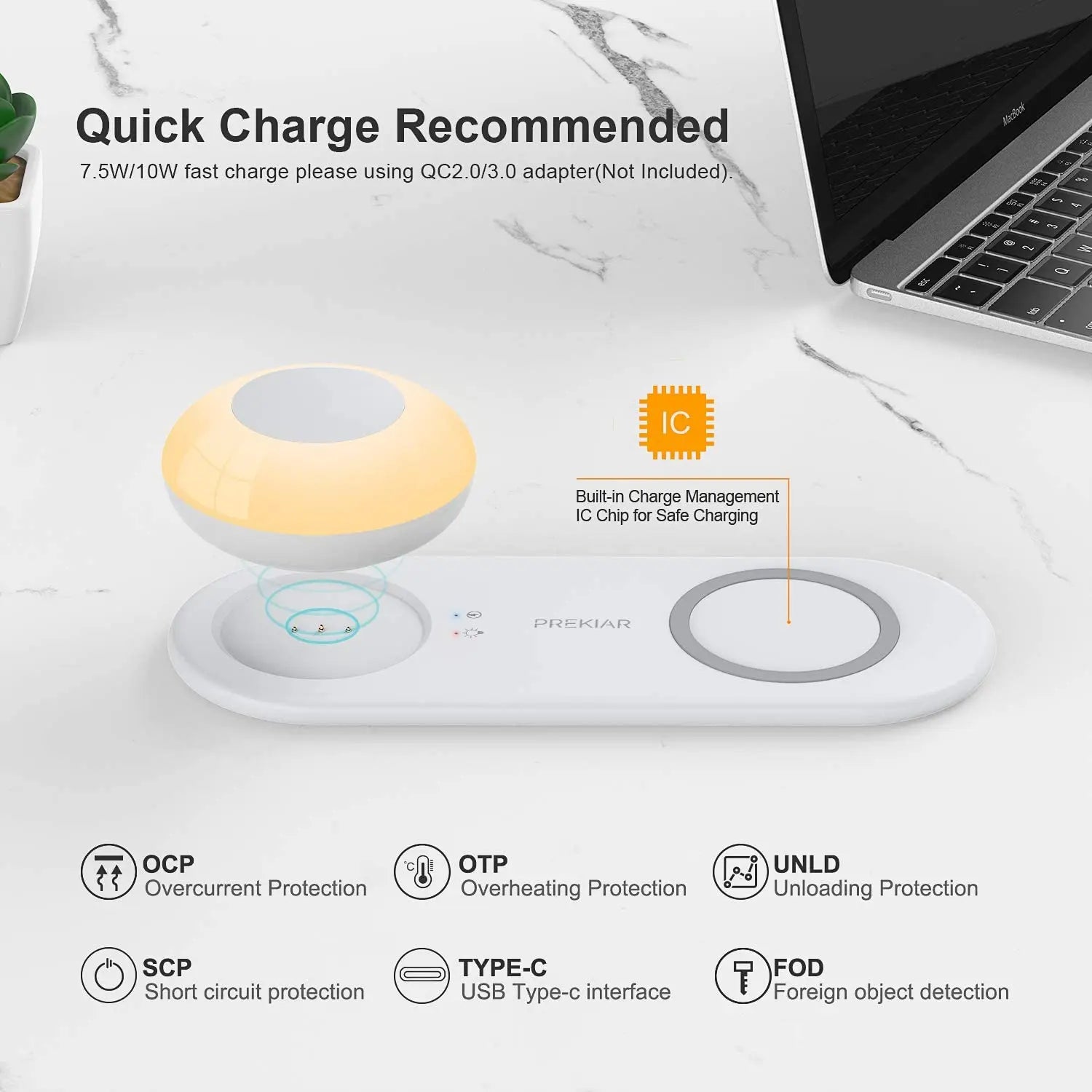 LED Touch Light Wireless Charger, Dimmable Magnetic Portable 600mAh Rechargeable Bedside Lamp for Bedroom, 7.5W for iPhone 12 Pro, 10W for S20 Ultra/S10/Note10 pattanaustralia