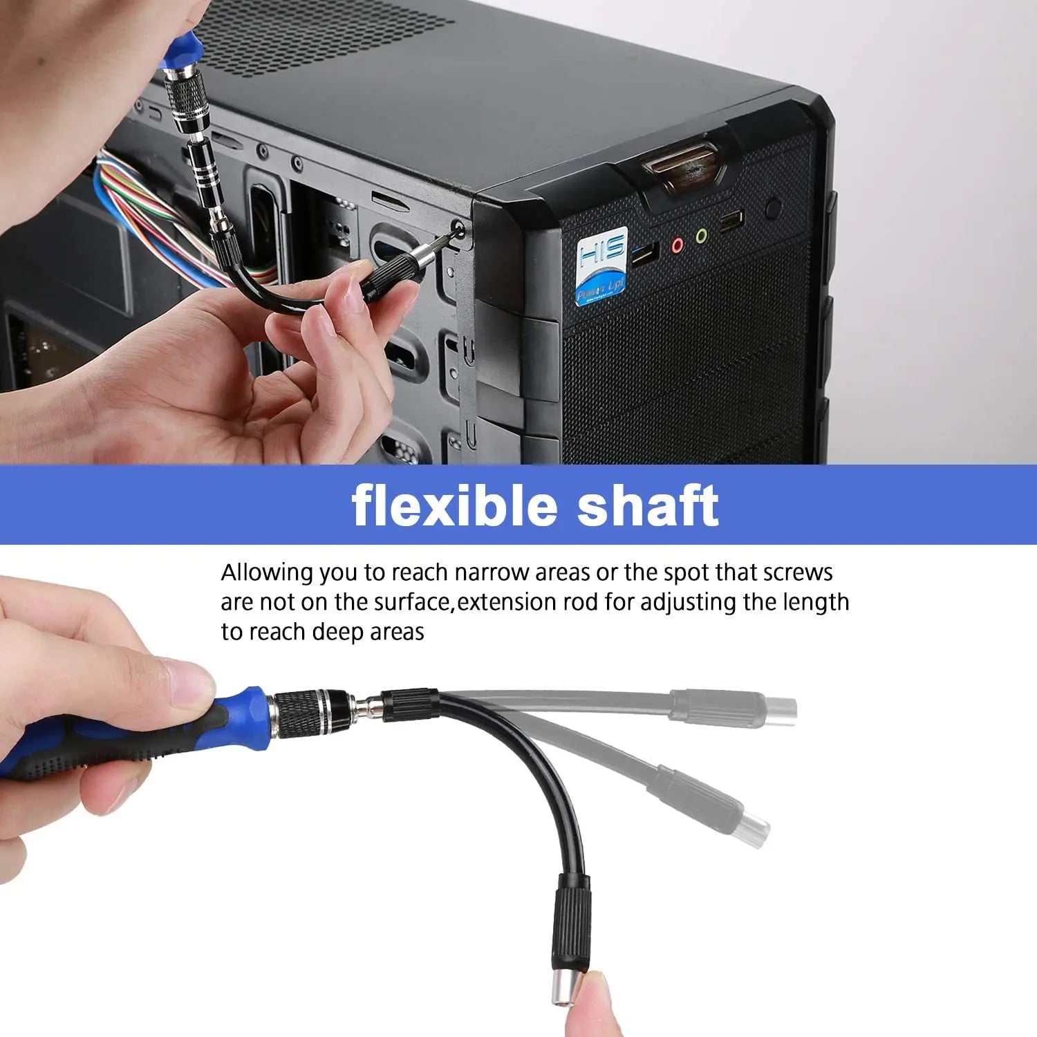 Hautton Precision Screwdriver Set, 60 in 1 with 56 Bits Magnetic Screwdriver Kit, Stainless Steel Blue & Black pattanaustralia