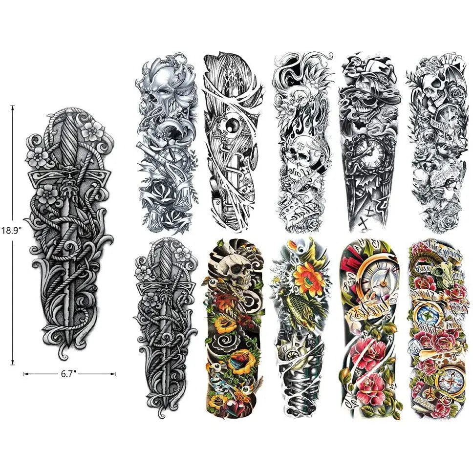 Unisex Full Arm, Half Arm Temporary Tattoo Stickers Pattan Australia