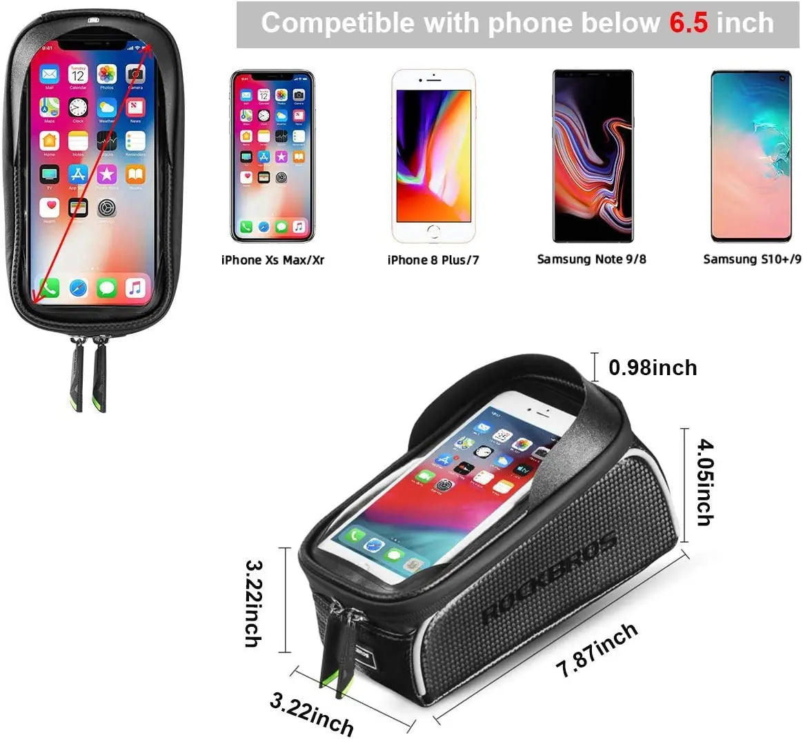 ROCKBROS Bike Phone Front Frame Bicycle Bag Waterproof Pattan Australia