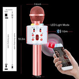 CREUSA Wireless Microphone, Portable Cordless Mic Handheld Karaoke Family, Kids Player KTV Speaker with LED Ideal for Karaoke (Pink) pattanaustralia