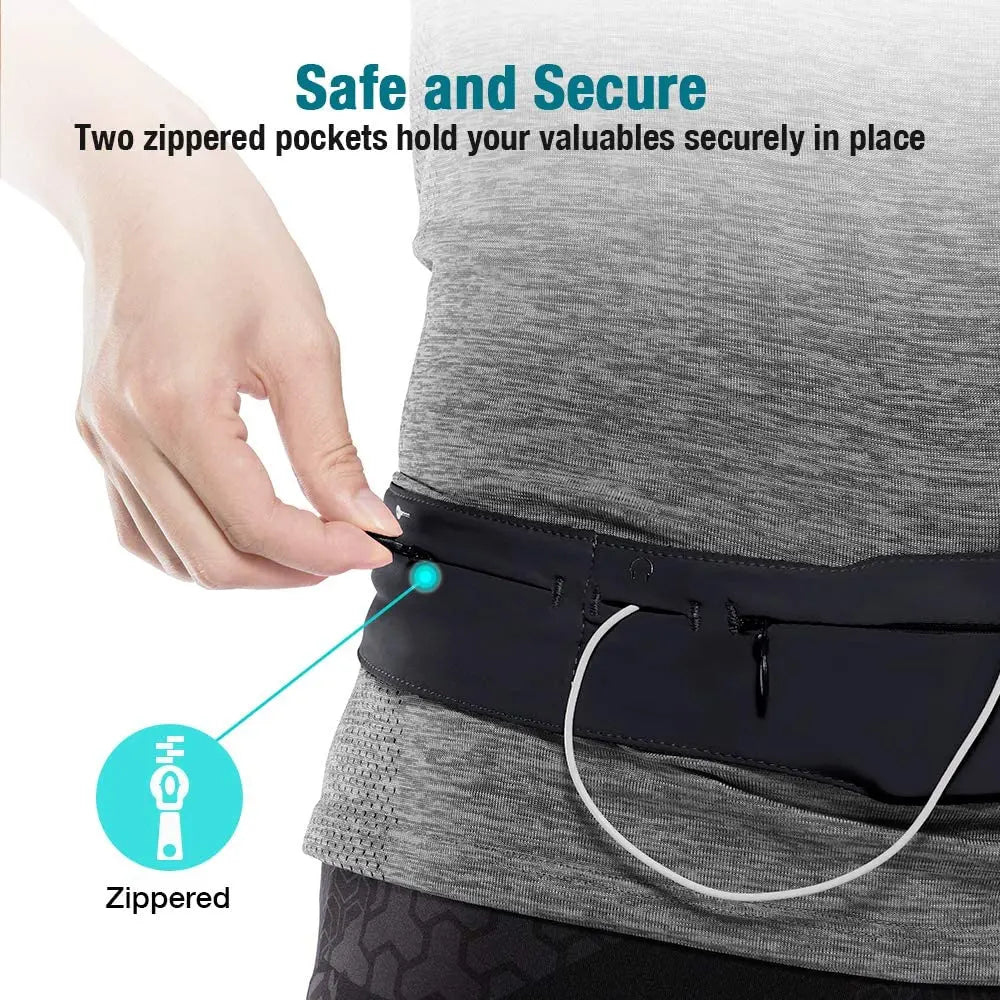 ESR Running Belt, Waist Pack Adjustable Stretchy Zipped Pack with Headphone Port, Fits Most Phones, for Workout, Cycling, Travelling pattanaustralia