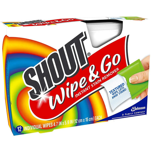 Shout Wipes - Portable Stain Treater Towelettes Pack of 2, 24 Wipes Count, Multicolor Pattan Australia