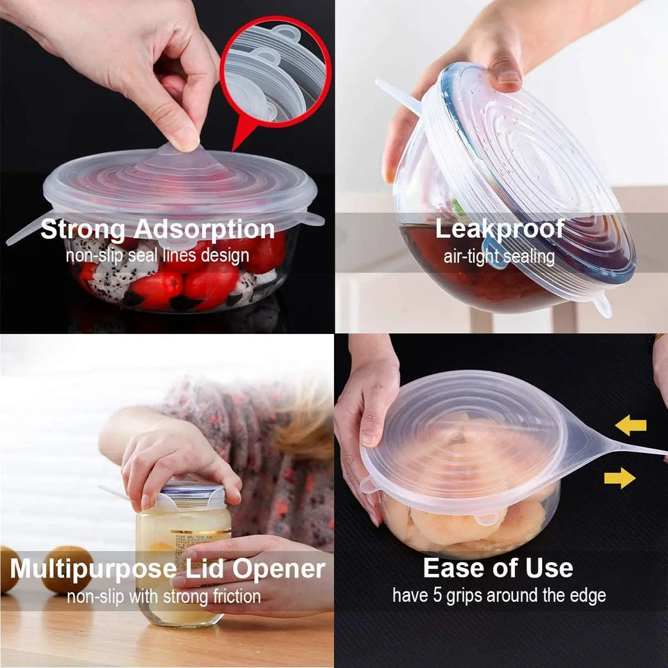 Pack of 12 Sizes, BPA Free, Silicone Reusable Container Lids to Fit All Shape of Containers, Flexible and Durable, Microwave and Dishwasher Safe - Blue, Green pattanaustralia
