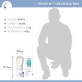 Zenify Dog Water Bottle for Walking, Hiking, Camping, Outdoor Travel Accessory for Pets Drink Alternative to Pet Collapsible Bowl Small (350ml (S/M) White pattanaustralia