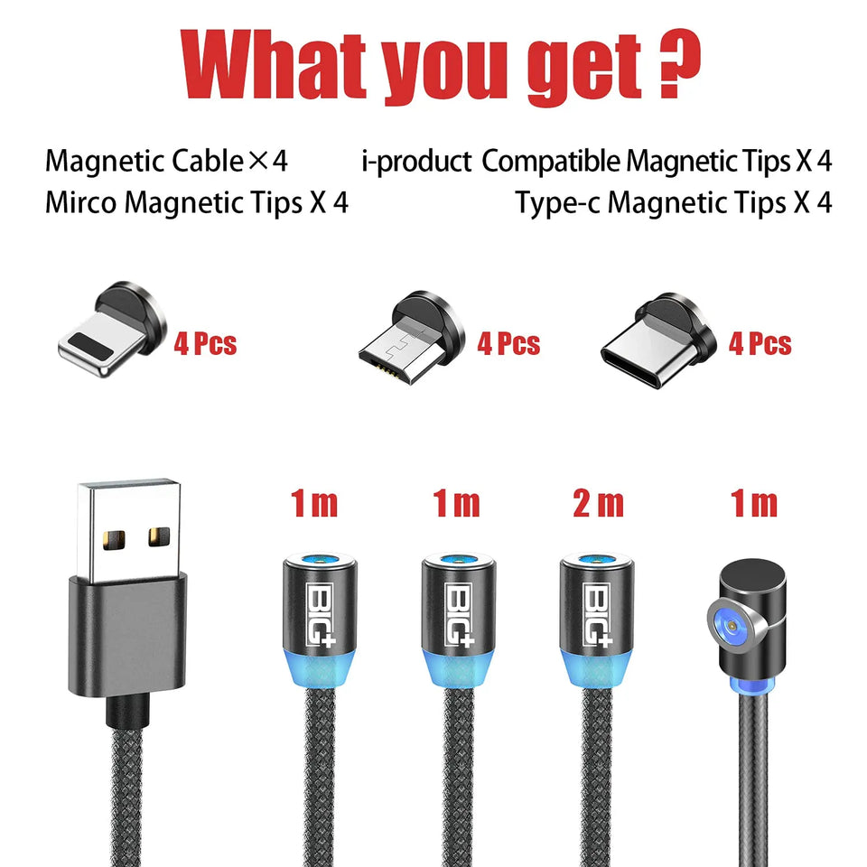 Universal Magnetic Charging Cable Black Pattan Australia