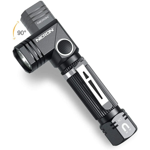 NICRON N7 600 Lumens Tactical Flashlight, 90 Degree Rotation, Ip65 Waterproof with 4 Modes Pattan Australia