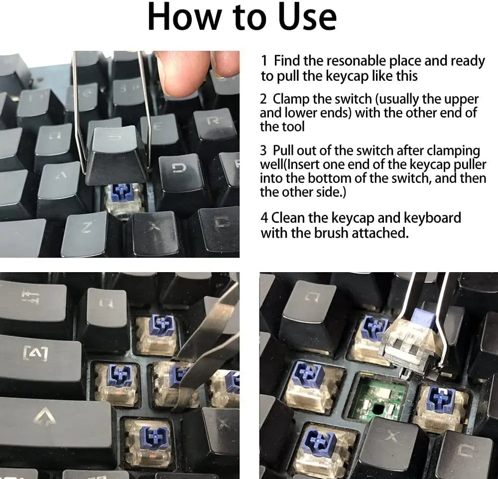 Key Cap Puller for Mechanical Keyboard, PC Switches Remover with 2 Brushes Pattan Australia