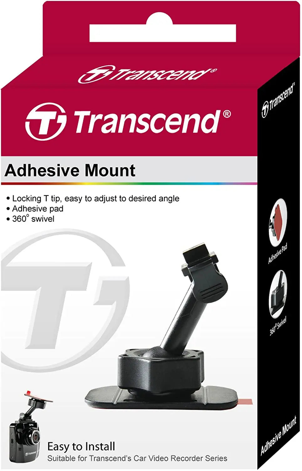 Transcend Dashcam Accessories Car Adhesive Mount  Black Pattan Australia