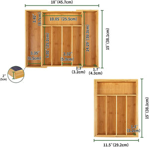 Bamboo Expandable Cutlery Organizer Tray: Holds Silverware, Flatware, Utensils, Cutlery Pattan Australia