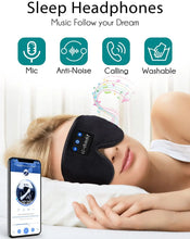 Load image into Gallery viewer, LC-dolida Sleeping Mask with Bluetooth Headphones for Side Sleepers, Ultra-Thin Stereo Speakers
