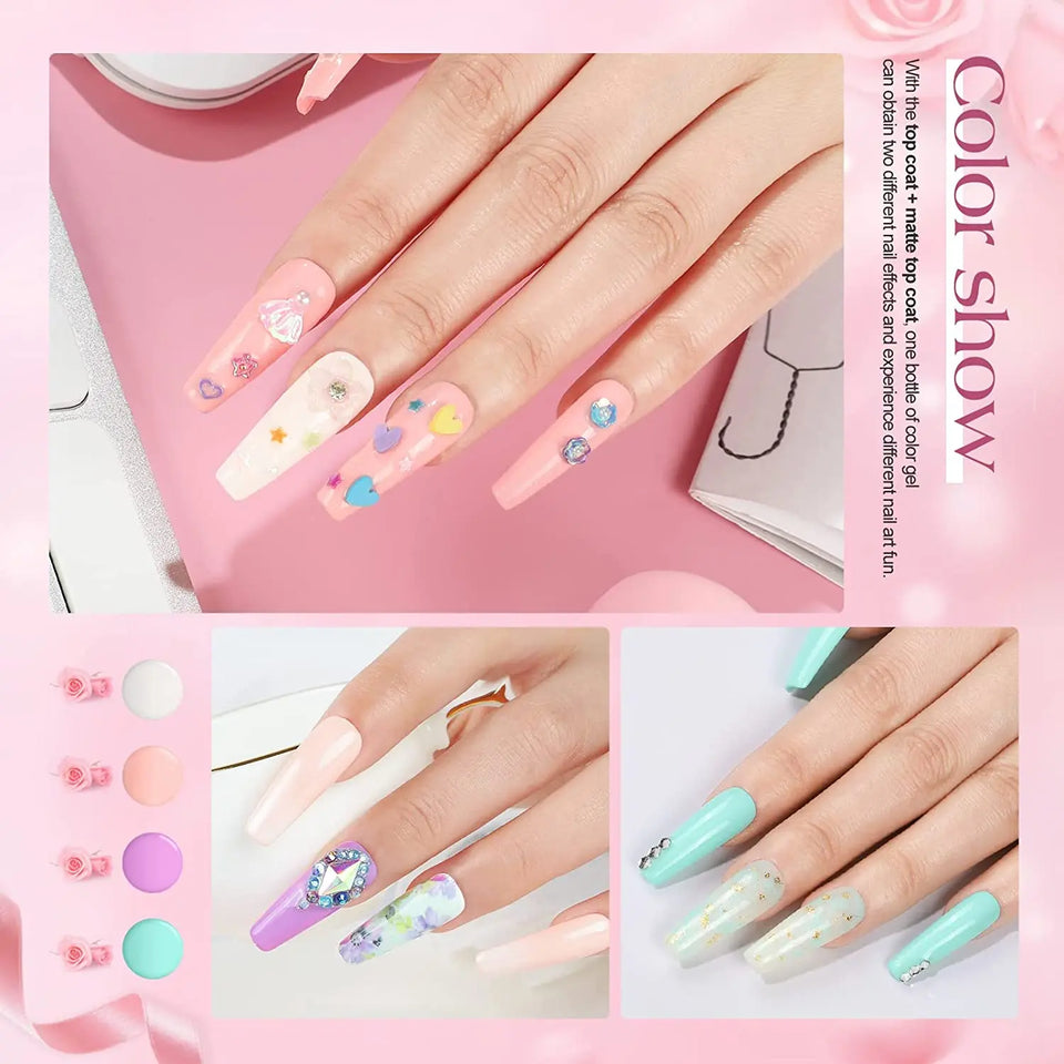 COSCELIA 20 Pcs Gel Nail Polish Kit,36W LED+UV Nail Dryer,White Nude Pink Red Black Gel Nail Polish Base and Top Coat,Nail Art Decoration Manicure Tools for Nail Salon Home DIY Pattan Australia