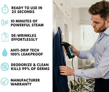 Load image into Gallery viewer, WiredLux S200 Pro Clothes Steamer Flat &amp; Vertical Handheld Garment Steam Iron Portable Size, Lightweight, Leakproof Pattan Australia
