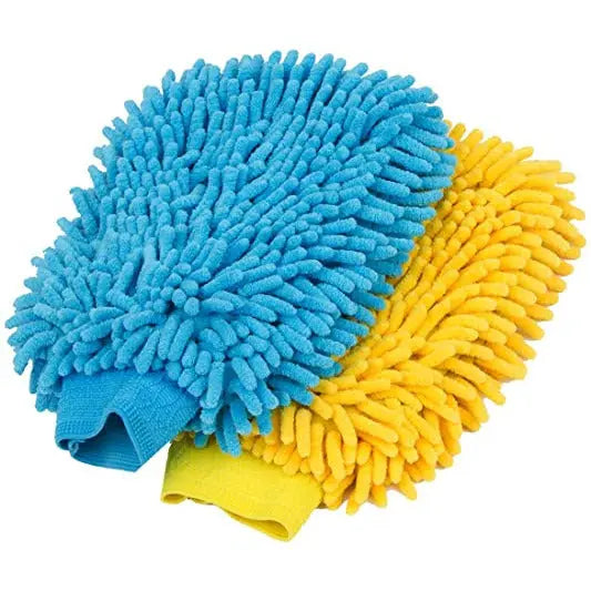 MR.SIGA Microfiber Car Wash Mitt, Pack of 2, Blue & Yellow Pattan Australia