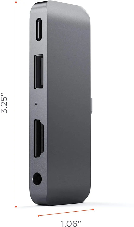 Satechi Aluminum Type-C Mobile Pro Hub Adapter with USB-C PD Charging, 4K HDMI, USB 3.0 Pattan Australia