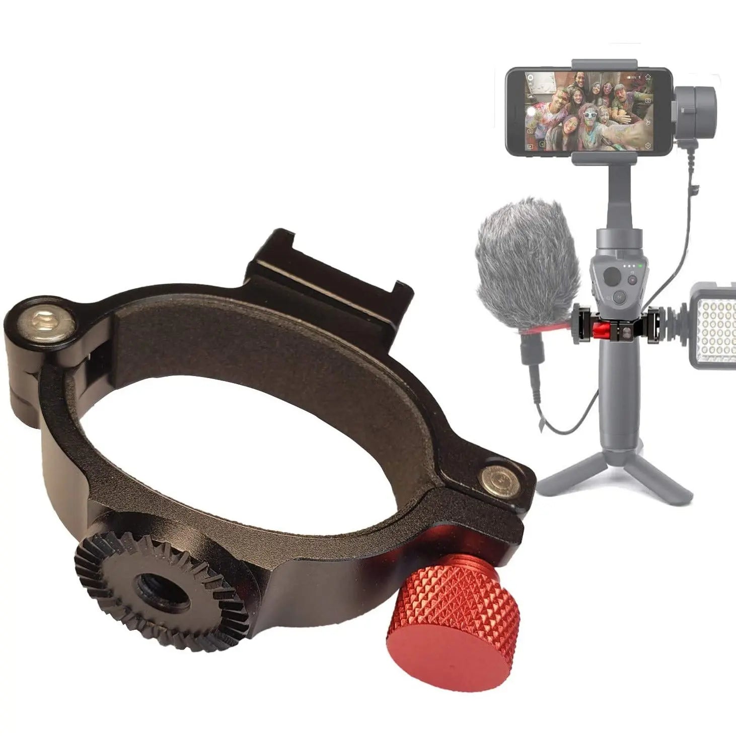 Ring Clamp Adapter for DJI OM4, OSMO Mobile 3, Gimbal Mic Mount Extension Bar Pattan Australia
