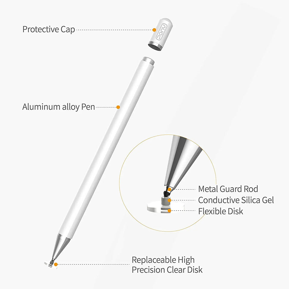 Stylus Pens for Touch Screens, PONY Capacitive Pen High Sensitivity & Fine Point Disc Tip, Magnetism Cover Cap for Apple, Microsoft, Android  Touch Screen Tablet pattanaustralia