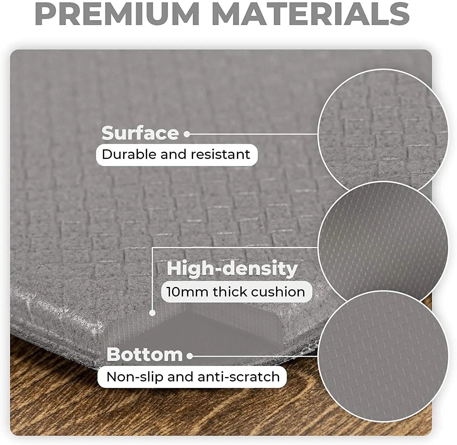 2 Pcs Anti Fatigue Kitchen Mat, Thick Cushioned, Waterproof, Non Skid Standing Rugs and Mats for Office, Home, Grey Pattan Australia