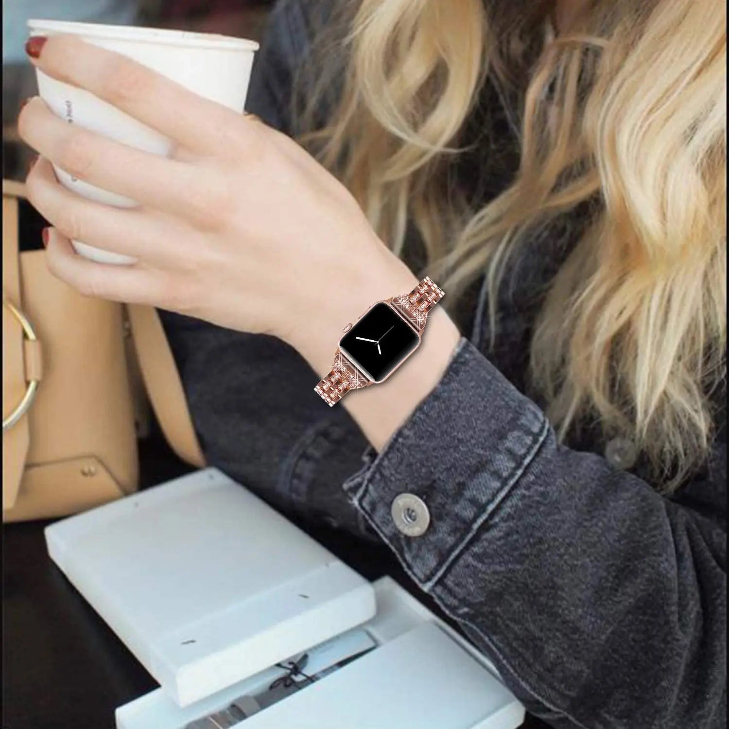 VIQIV Bling Bands for Compatible Apple Watch Band 38mm 40mm 42mm 44mm iWatch Series  Womens Elegant Slim Crystal Diamond Jewelry Metal Wristband Strap pattanaustralia