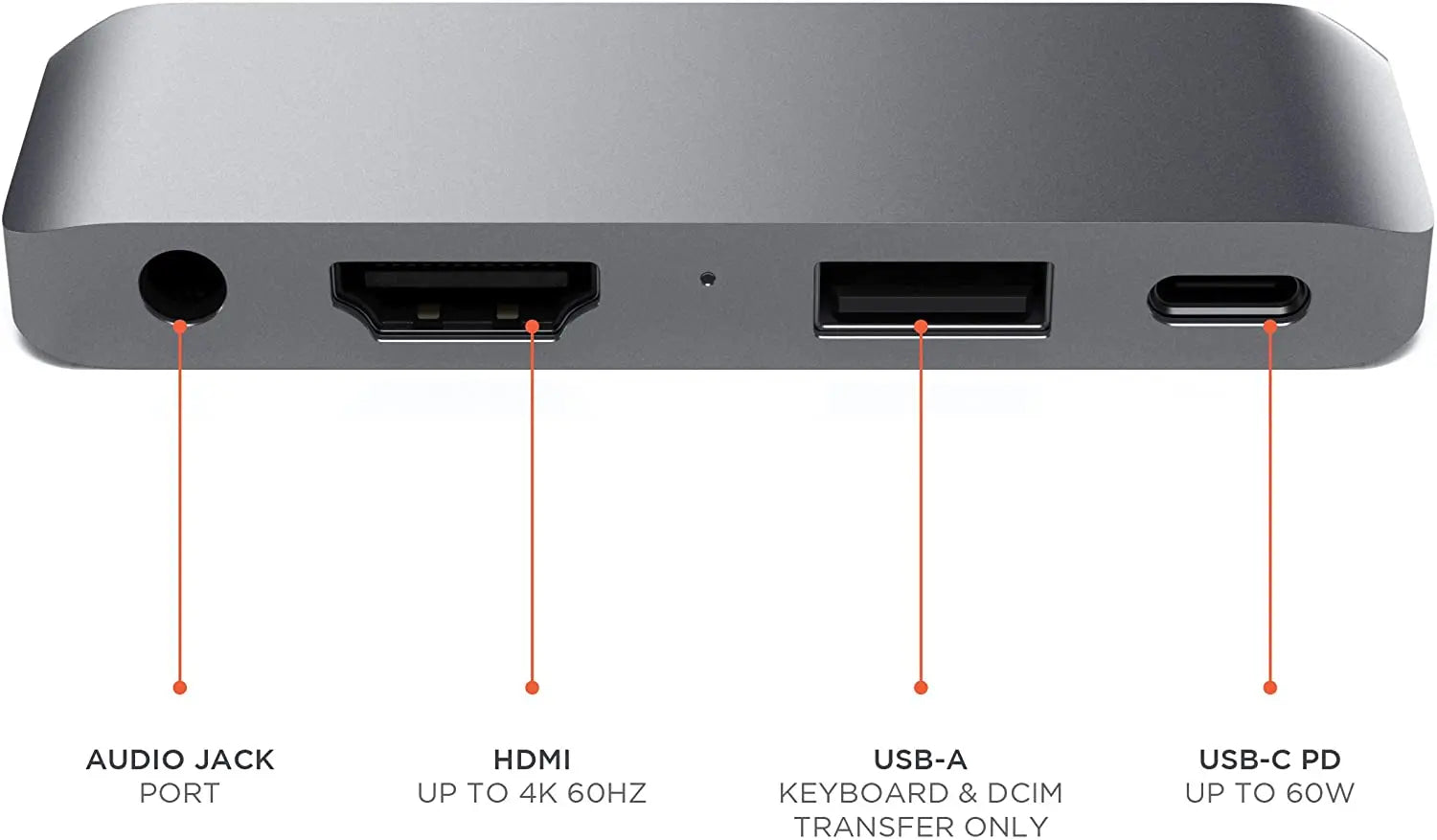 Satechi Aluminum Type-C Mobile Pro Hub Adapter with USB-C PD Charging, 4K HDMI, USB 3.0 Pattan Australia
