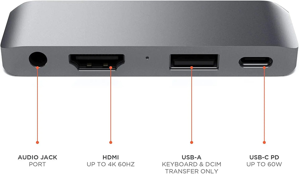 Satechi Aluminum Type-C Mobile Pro Hub Adapter with USB-C PD Charging, 4K HDMI, USB 3.0 Pattan Australia