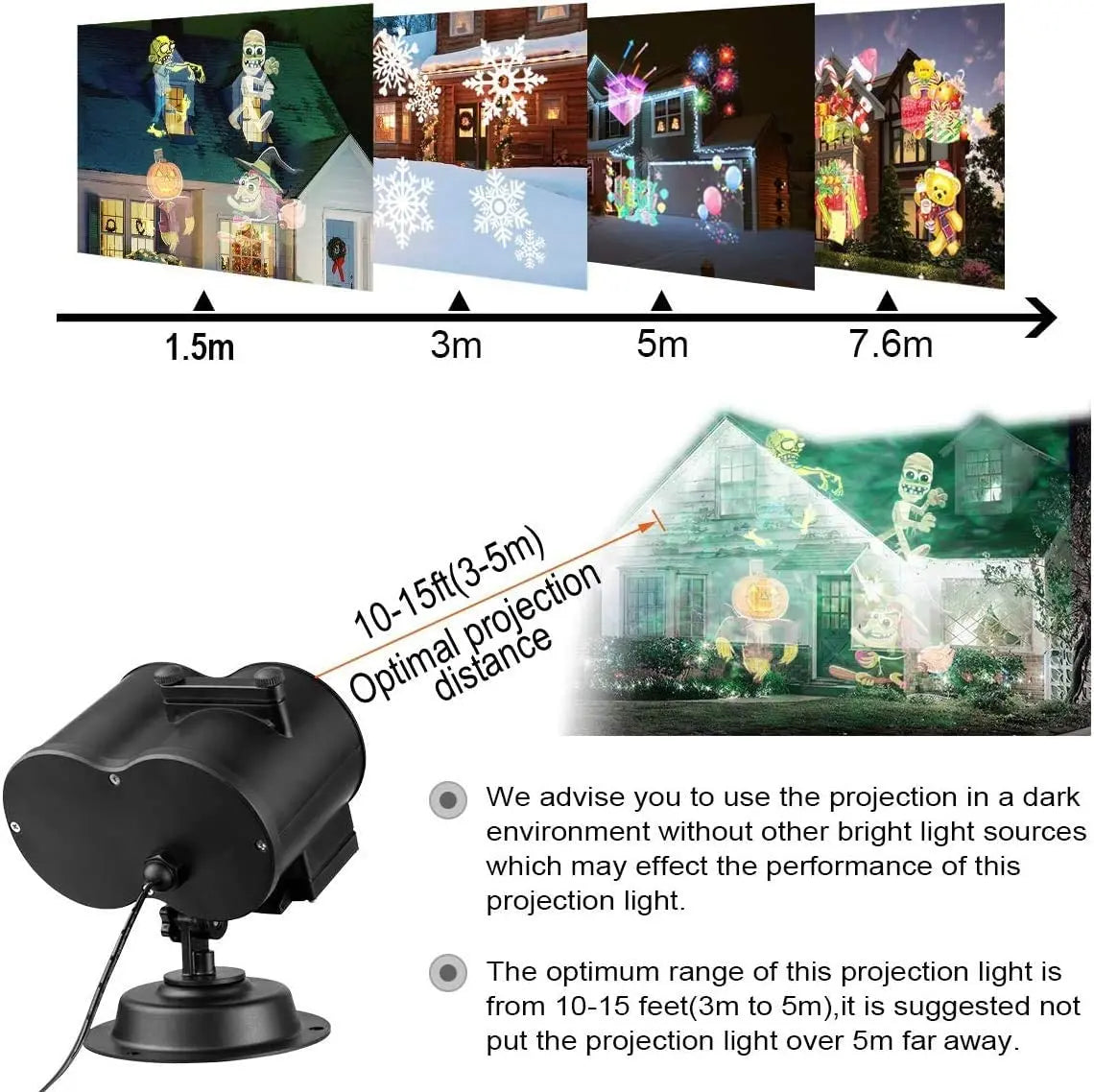ALED LIGHT Outdoor Decoration Projector Light with Remote Control and 20 Pattern Slides Waterproof Pattan Australia