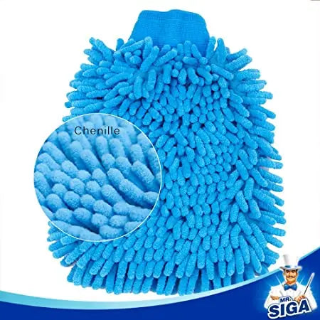 MR.SIGA Microfiber Car Wash Mitt, Pack of 2, Blue & Yellow Pattan Australia