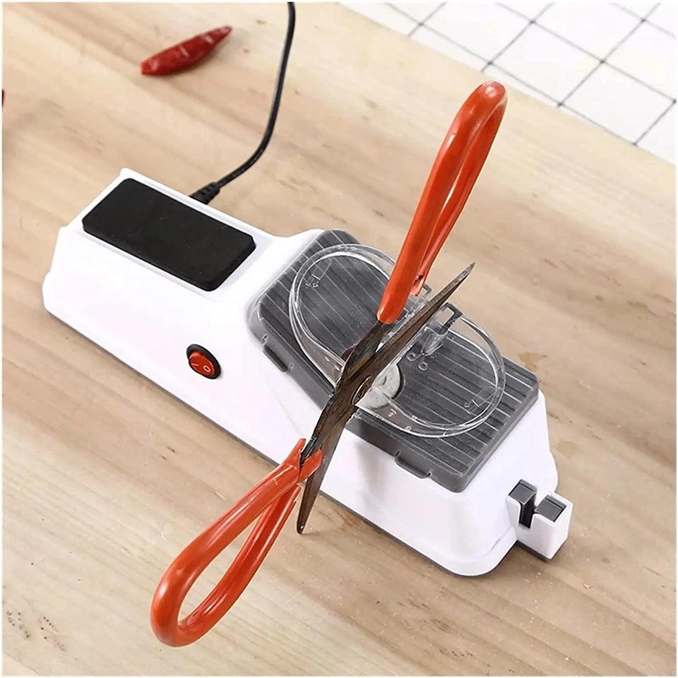 USB Electric Knife Sharpener Adjustable Kitchen Knife Tool Knife Scissors Sharpening White Medium-fine Grinding Blade (Color : White) pattanaustralia