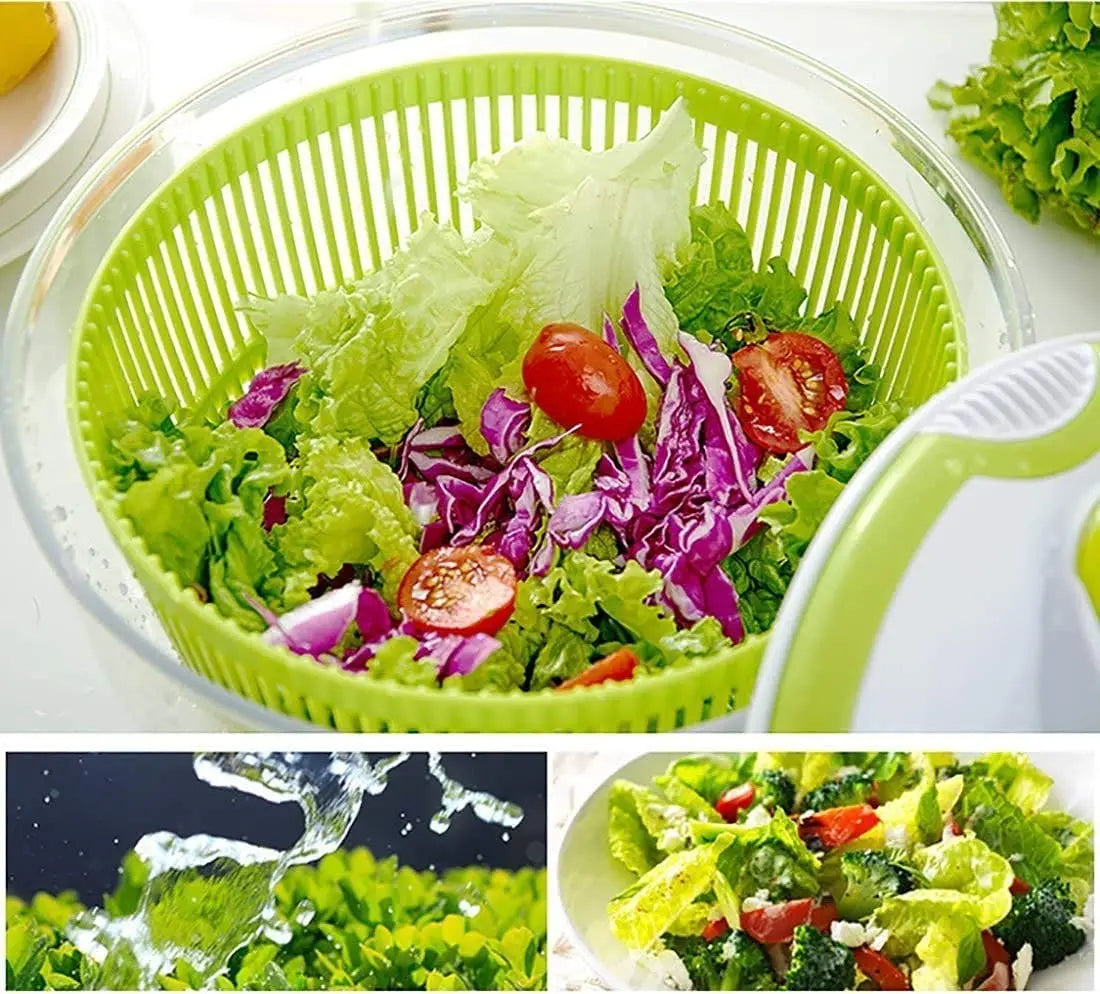 Salad Spinner Large Multifunctional 4.5 Quart Design BPA Free, Manual, Crank Handle & Locking Fruits and Vegetables Dryer Pattan Australia
