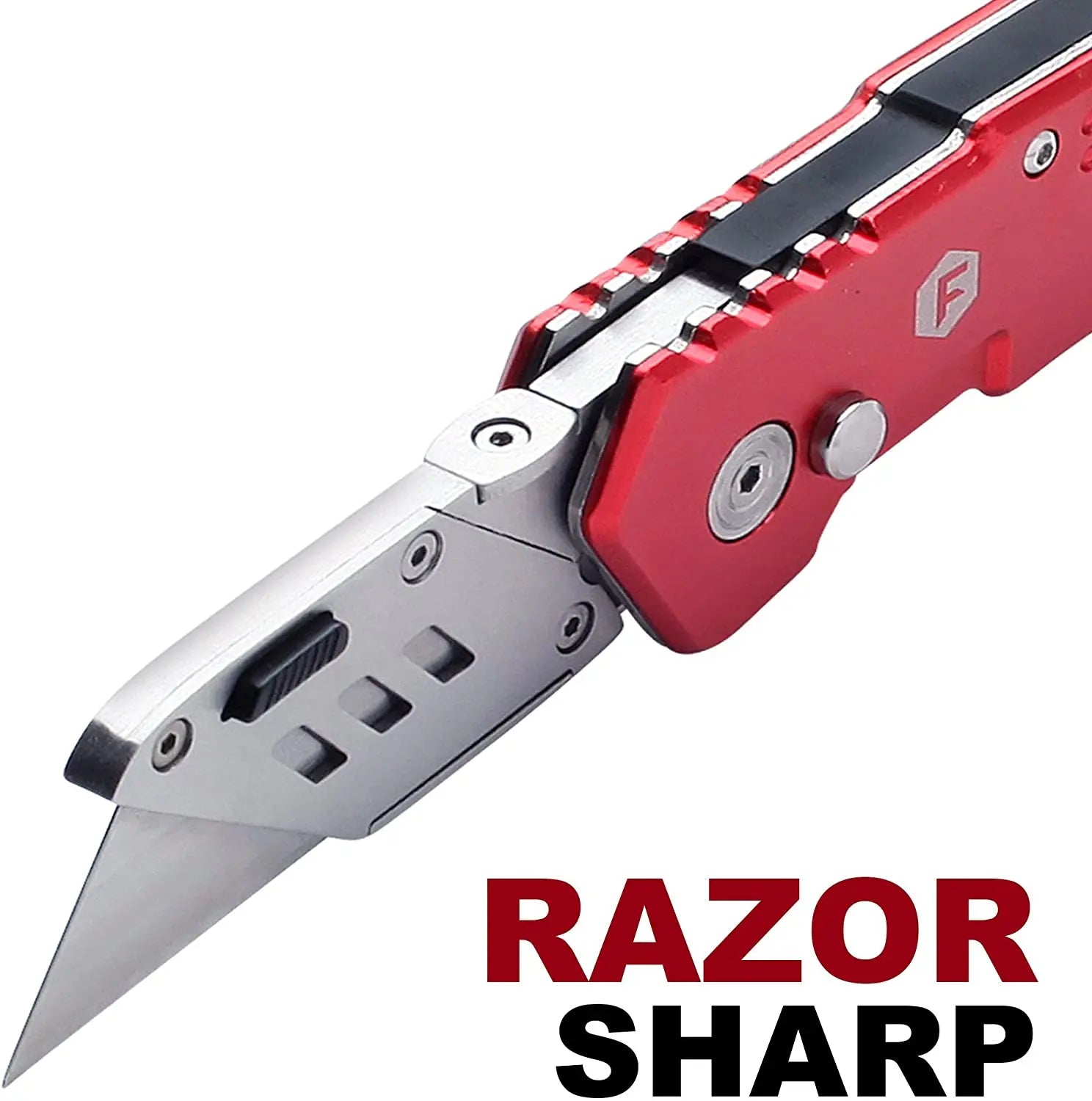 FC Folding Pocket Utility Knife - Heavy Duty Box Cutter with Holster, Quick Change Blades, Lock-Back Design pattanaustralia