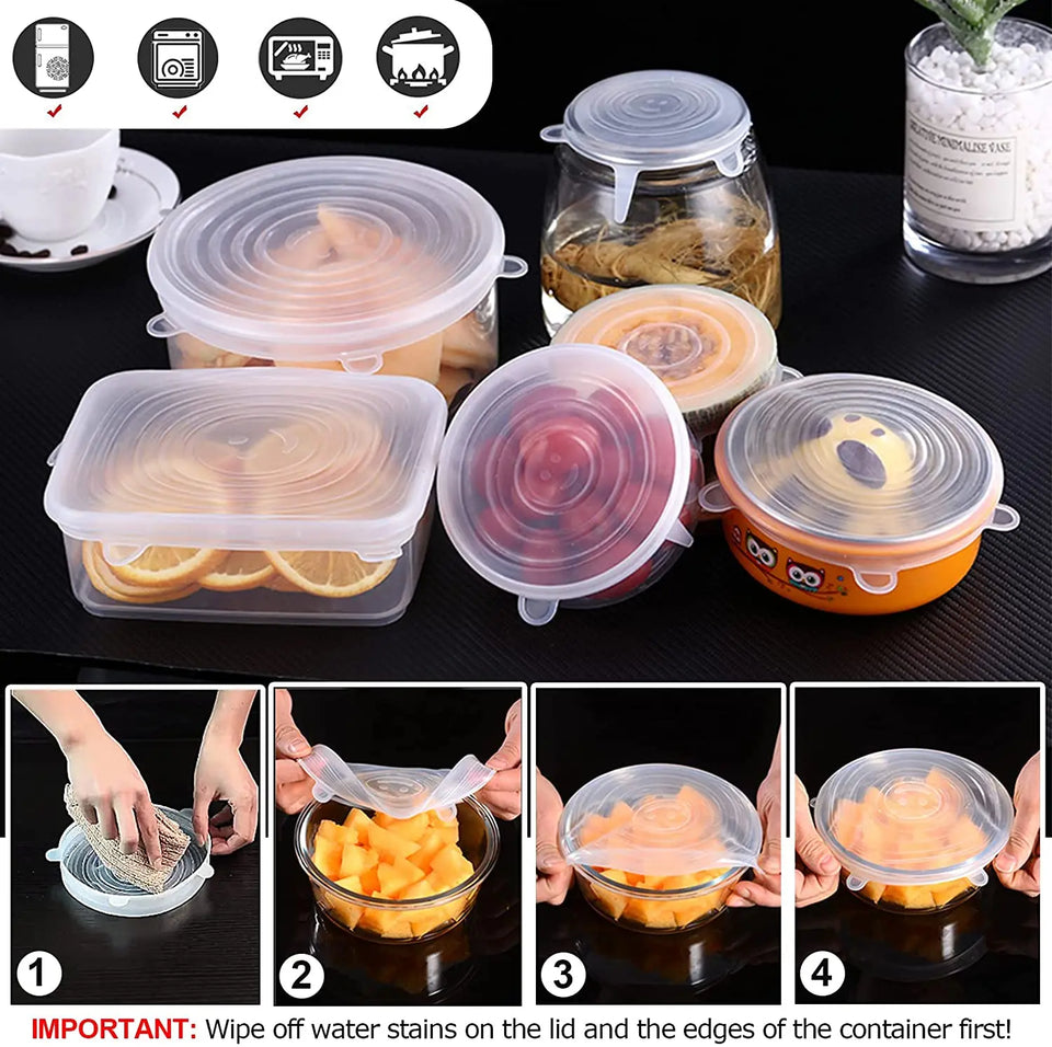 Pack of 12 Sizes, BPA Free, Silicone Reusable Container Lids to Fit All Shape of Containers, Flexible and Durable, Microwave and Dishwasher Safe - Blue, Green pattanaustralia