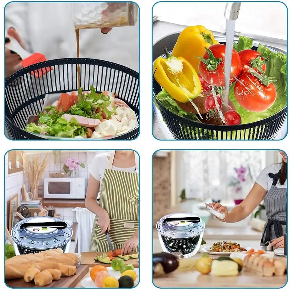 Salad Spinner Large Multifunctional 4.5 Quart Design BPA Free, Manual, Crank Handle & Locking Fruits and Vegetables Dryer Pattan Australia