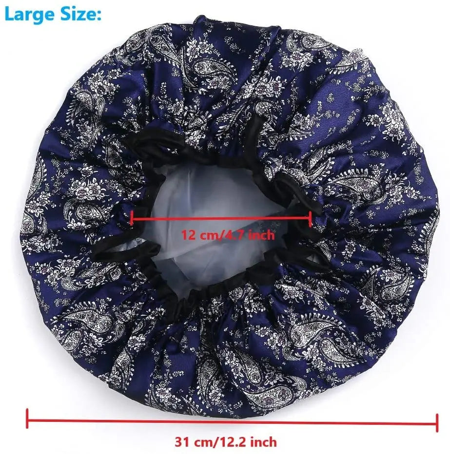 3 PACK Adjustable, Waterproof Bath Caps with Double Lined layer Pattan Australia