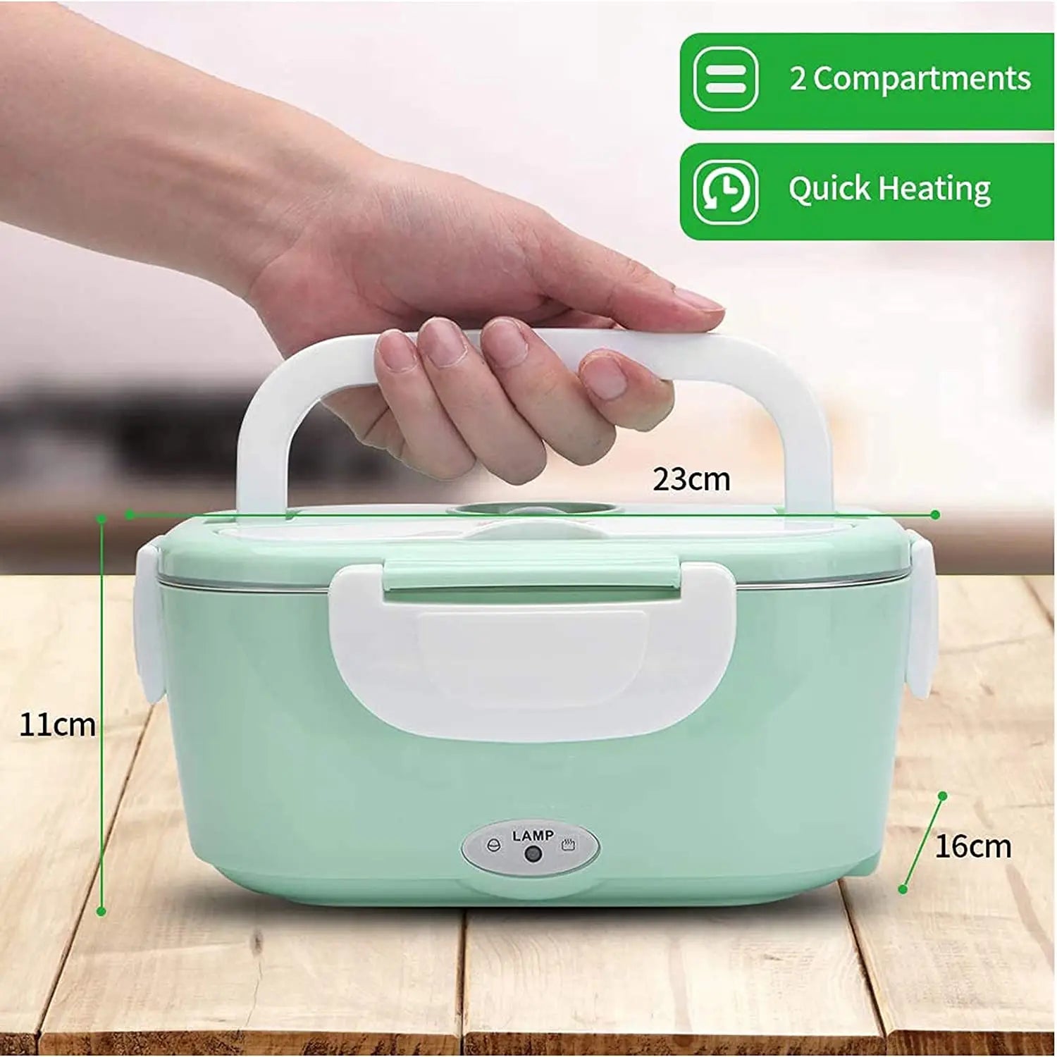 Electric Portable Lunch Box Food Heater, Home, Car, Truck Use with Removable Stainless Steel Food Container Pattan Australia