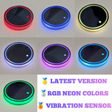 2PCS LED Car Cup Holder Lights Up Coaster, Colorful Interior Accessories Decoration of Car pattanaustralia