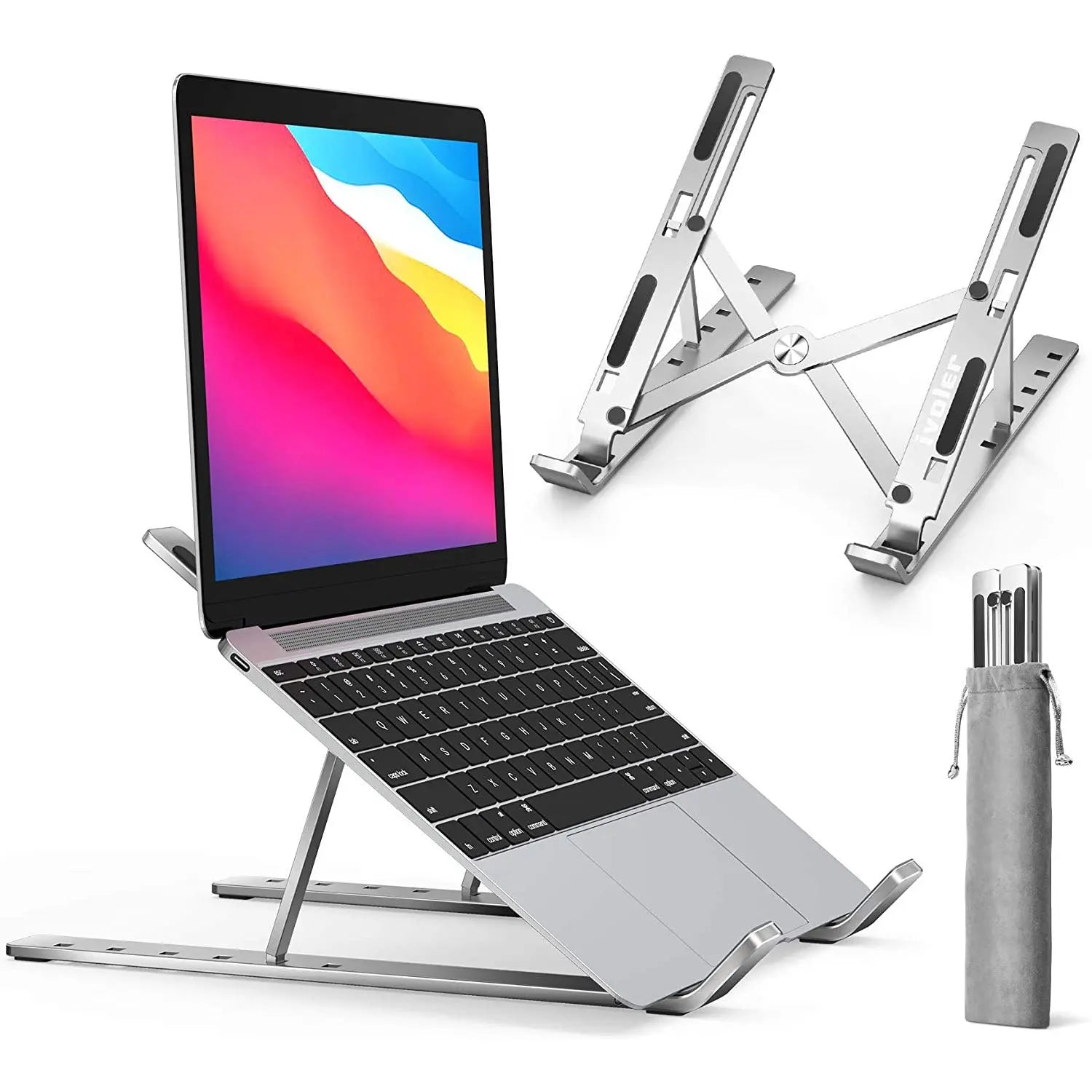 Adjustable Aluminum Laptop, Tablet Stand, Ergonomic, Foldable, Portable Compatible with 10"-17" Laptops pattanaustralia