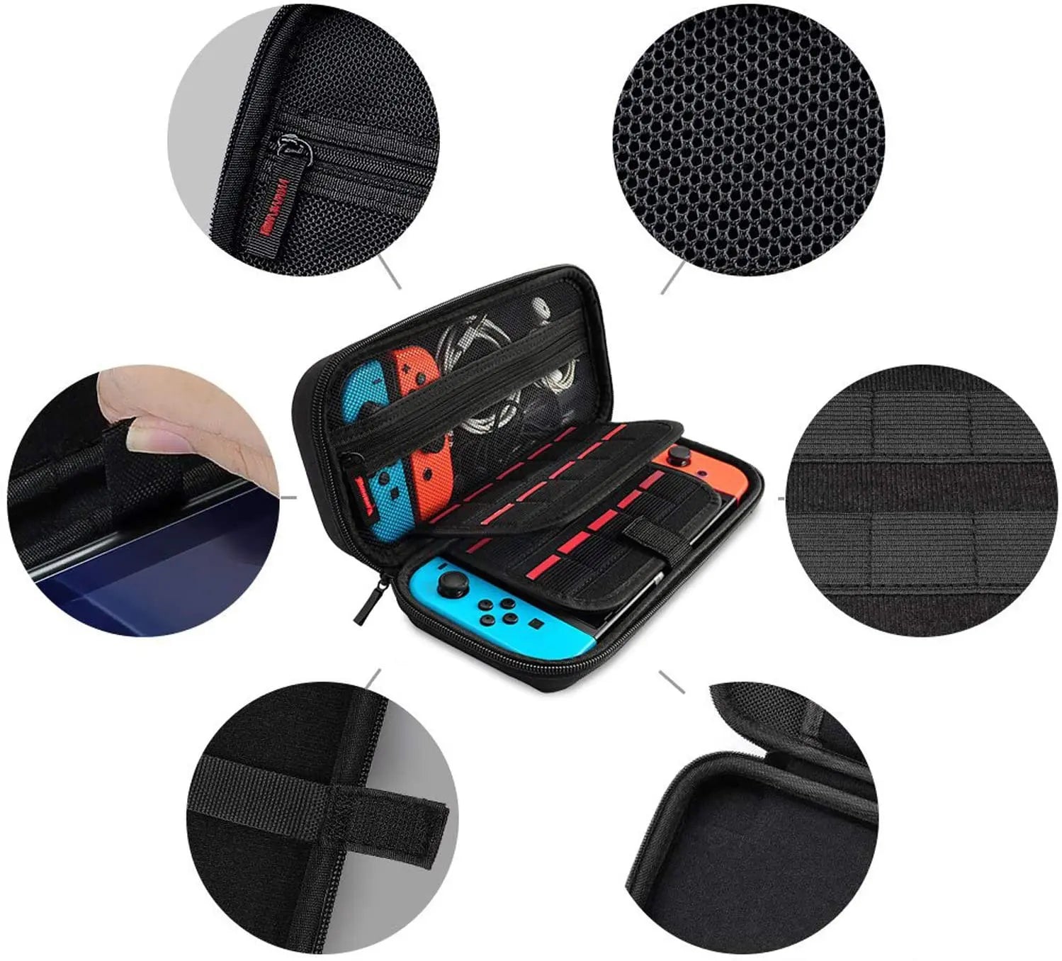 KAYA Hard Shell Game Traveler Carrying Box Case for Nintendo Switch with Tempered-Glass pattanaustralia