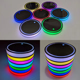 2PCS LED Car Cup Holder Lights Up Coaster, Colorful Interior Accessories Decoration of Car pattanaustralia