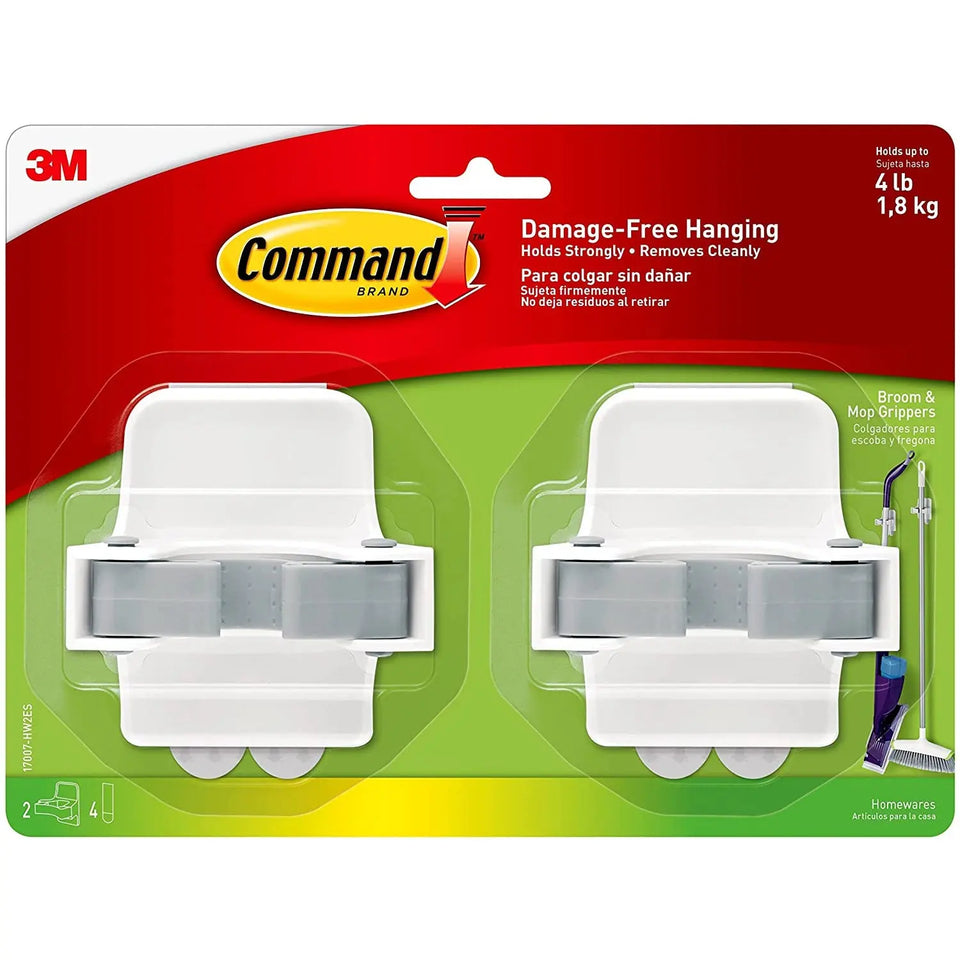 Command Broom & Mop Grippers, 2-Grippers, 4-Strips Pattan Australia